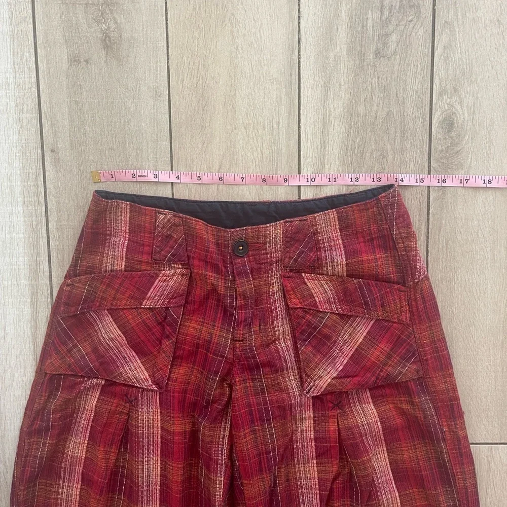 Free People Birch Plaid Wide Leg Pants Size 0 - Picture 6 of 6